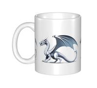 UDFKGLP Taza de cerámica con diseño de dragón plateado que se levanta lentamente, para capuchino, latte, cereales, yogur, leche, bebidas calientes o frías, horno de microondas