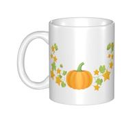 UDFKGLP Taza de cerámica con diseño de estrellas en la vid de calabaza para capuchino, latte, cereales, yogur, leche, bebidas calientes o frías, horno de microondas