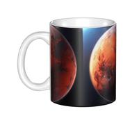 UDFKGLP Taza de cerámica con diseño de planeta de Mars para capuchino, latte, cereales, yogur, leche, bebidas calientes o frías, horno de microondas