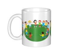 UDFKGLP Taza de cerámica con diseño de The friend who spins in circles para capuchino, latte, cereales, yogur, leche, bebidas calientes o frías, horno de microondas