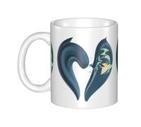 UDFKGLP Taza de cerámica con diseño de The Love of the Waves para capuchino, latte, cereales, yogur, leche, bebidas calientes o frías, horno de microondas