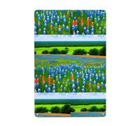 UDFKGLP Texas Bluebonnets Scenery Pattern - Pintura decorativa de hojalata, resistente al desgaste y duradera (20,3 x 30,5 cm)