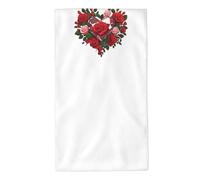 UDFKGLP Toallas de toalla con diseño de corazón y diamante entre rosas, 27.5 x 16 pulgadas, agradables al tacto, absorbentes, esponjosas y suaves para baño, playa, exteriores