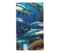 UDFKGLP Toallas de toalla con patrón de coral de tiburón submarino, 27.5 x 16 pulgadas, agradables al tacto, absorbentes, esponjosas y suaves para baño, playa, exteriores