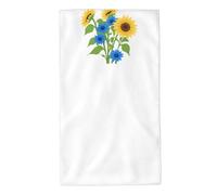 UDFKGLP Toallas de toalla con patrón de girasoles entre flores azules, 27.5 x 16 pulgadas, agradables al tacto, absorbentes, esponjosas y suaves para baño, playa, exteriores