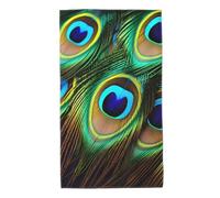 UDFKGLP Toallas de toalla con patrón de plumas de pavo real, 27.5 x 16 pulgadas, agradables al tacto, absorbentes, esponjosas y suaves para baño, playa, exteriores