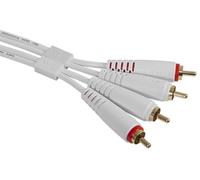 UDG Juego de cables de audio RCA - RCA blanco recto 1,5 m, compatible con todos los dispositivos de conector a conector