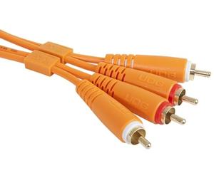 UDG Juego de cables de audio RCA - RCA naranja recto, 1,5 m, compatible con todos los dispositivos Jack a Jack