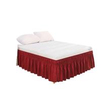UDHSNJZG Cubre Canape Falda de Cama elástica con Volantes, Cubierta Resistente al Abrigo, Suave y cómoda, Protector, 1 ud(Burgundy,Full 137x193cmx38cm)