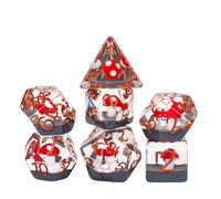 UDIXI Juego de 7 Dados DND, Juego de Dados poliédricos Rojos de Resina para Juegos de rol de Dungeons and Dragons
