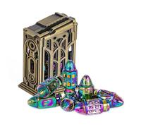 UDIXI Metal DND Bullet Dice Set with Magazine Container, 7-Die Polyhedral Dice Set Cool Style for D&D, Role Playing Game or Other Tabletop Games（Colorful）