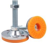 UDJKSHAL Patas niveladoras for Muebles, 1 Unidad, Base de 150 mm, Patas fijas Ajustables Alta Resistencia M16 M20 M24 M30, pies Antideslizantes for Torno, articuladas(D150 X M24x100mm)