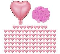 UDNFHL 100 Piezas De Globos Rosados En Forma De Corazón Y 10 G De Confeti, Globos Románticos, Lanzamiento Y Vertido, Decoraciones De Fiesta, Arreglo De Escena De Fiesta.