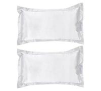 UDNFHL 2 Piezas Case De Almohada De Satén, Funda De Almohada Rectangular, Funda De Almohada Suave Y Suave, Funda De Almohada Simple Y Versátil, Accesorios para El Hogar (Blanco).