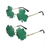 UDNFHL 2 Piezas De Gafas En Forma De Hoja, Gafas De Diseño Creativo, Gafas De Sol Sin Marco, Suministros De Aderezo para Fiestas, Accesorios De Ropa.