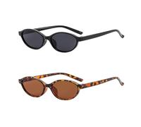 UDNFHL 2 Piezas De Gafas Ovales, Gafas De Sol Retro, Suministros De Protector Solar Al Aire Libre, Gafas De Sol De Moda Y Personalizadas, Accesorios De Ropa.