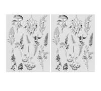 UDNFHL 2 Piezas De Sello De Flores Y Hierba, Sello De Silicona Transparente, Fabricación De Tarjetas, Accesorios De Álbumes De Recortes, Accesorios para La Artesanía De Bricolaje.