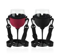 UDNFHL 2 Piezas De Soporte De Copa De Vino, Accesorios De Vaso De Vino, Tapa Creativa De La Taza De Cordones, Cubierta Portátil De Copa De Vino, Cubierta De Taza Ajustable.