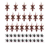 UDNFHL 20 Piezas De Mosca Simulada Y 20 Piezas De Geckos Simulados, Juguetes De Broma, Suministros De Fiesta, Juguetes Creativos Y Divertidos.