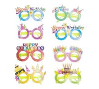 UDNFHL 8 Piezas De Gafas De Feliz Cumpleaños, Juguetes De Papel para Niños, Accesorios Creativos De Tiro, Universales para Hombres Y Mujeres, Divertida Decoración De La Fiesta De Cumpleaños.