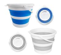 UDNFHL Cubo Plegable De 2 Piezas 3L, Cubo De Plástico Multifuncional, Suave Y Duradero, Reutilizable Y Conveniente Cubo De Campamento Al Aire Libre.