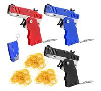 UDNFHL Modelo De Pistola De 3 Piezas Y Goma De Goma De 180 Piezas, Juguetes Creativos, Juguetes para Niños, Coles Plegables De Metal.