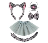 UDNFHL Nariz De 1 Pieza, Diadema De 1 Pieza, Pajarita De 1 Pieza, Falda De 1 Pieza Y Cola De 1 Pieza, Accesorios De Disfraces De Animales, Accesorios De Juego, Accesorios Lindos Y Creativos.