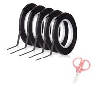 UDNUYFGZ 8 rollos de cinta adhesiva negra para pizarra blanca, cinta gráfica de cuadrícula para oficina, escuela, 3 mm con tijeras