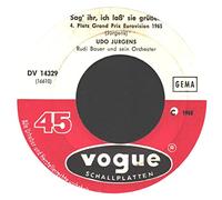 Udo Jürgens - JÜRGENS, UDO / Mercie Cherie / Das ist nicht gut für mich / 1966 / weiße neue ERSATZ-Lochhülle / vogue # DV 14467 / Deutsche Pressung / 7" Vinyl Single-Schallplatte / Grand Prix Eurovision de la Chanson 1966 /