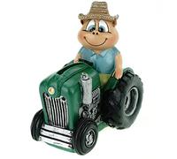 Udo Schmidt Hucha con diseño de granjero sobre tractor, 15 cm, diseño de granja, multicolor, 12 x 11 x 8 cm
