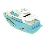 Udo Schmidt GmbH & Co. KG Hucha de vacaciones, yate con arco iris, 16 cm, hucha para viaje en barco, vacaciones de verano