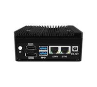 UDPTCP Micro Firewall, 2 LAN i226-V de 2.5 Gbe, procesador mini PC sin ventilador N100 Quad Core, DDR5 1 M.2 compatible con AES-NI Barebone Router PC VPN, HDMI DP, extender 4xM.2, sin RAM sin SSD