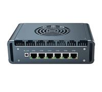 UDPTCP Micro Firewall, 6 puertos LAN i226-V de 2.5 Gbe, mini PC sin ventilador Intel Core i7-1265U de doce núcleos, 2 DDR4 1 M.2 compatible con enrutador AES-NI Barebone PC VPN, HDMI DP USB3.0 32 GB