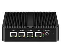 UDPTCP Mini PC N2840 sin ventilador con 4 x i210 1 Gbs LAN, 2 USB 3.0, HDMI, 1 VGA, mini computadora de computadora compatible con WiFi de doble banda para negocios industriales, sin SAM sin SSD (8 GB