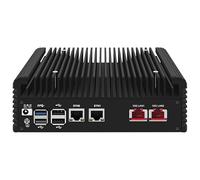 UDPTCP Mini PC sin ventilador, Alder Lake N200 (hasta 3.7 GHz) sin RAM DDR5 sin SSD M.2 NVMe, hardware de firewall IntelX550-T2 2x10GbE RJ45, 2x2.5GbE LAN OPNsense Appliance, AES-NI, 2HD, TF/WiFi
