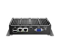 UDPTCP Mini PC sin ventilador, PC industrial, mini computadora de cuatro núcleos N2930, 4K HD+VGA, 2Gigabit Ethernet, USB, Mini PC de computadora 2 RS232 COM, WiFi/Win10/Linux, 8GB RAM 256GB SSD