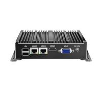 UDPTCP Mini PC sin Ventilador, PC Industrial, Mini computadora Quad Core N2840, 4K HD+VGA, 2Gigabit Ethernet, USB, Mini PC de Escritorio 2 RS232 COM, WiFi/Win10/Linux,8GB RAM, 128GB SSD