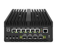 UDPTCP Mini PC sin ventilador U9-185H con 2 DDR5/2 M.2 NVMe, escritorio 6 i226 2.5G LAN, IntelX710 4 x 10G SFP+ ranura SIM, pantalla triple 4K, WiFi, dispositivo de micro router, AES-NI, OPNSense, sin