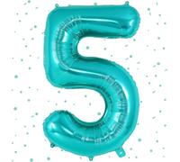 UDRKFOPK Globos con números azul y verde, globos con números 5, 101 cm, globos de 5,101 cm, globos de helio, 5 cumpleaños para 5 años, decoración de cumpleaños para niños, niñas y niños