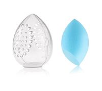 Uds. Almacenamiento de esponja de belleza, estante para huevos de maquillaje, estante para esponjas en polvo, marco en forma de huevo para cosméticos, caja seca para esponjas transparentes, estuche p