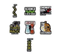 Uds creativo broche productos químicos estructura solapa pines química biología serie pines
