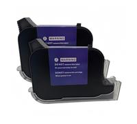 UDXZAIJQ Cartucho de Tinta solvente Permanente de Secado rápido, Nivel 5S B, Compatible con JS12/JS10/2588/2580 for impresoras de inyección de Tinta portátiles de 12,7 mm(2 Black)