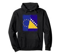 UE Bosnia Y Herzegovina Media Bandera Unión Europea Bosnia Sudadera con Capucha