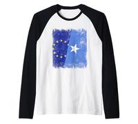 UE Somalia Media Bandera Unión Europea Orgullo Somalí Camiseta Manga Raglan