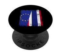 UE Tailandia Media Bandera Europa Raíces tailandesas PopSockets PopGrip Adhesivo