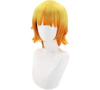 Uearlid Cosplay Wig Anime Cosplay Peluca Agatsuma Pelo Corto Amarillo Comic-con Navidad Carnaval Fiesta de Halloween Vida Diaria Hombres y Mujeres