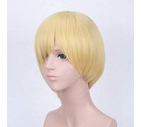 Uearlid Cosplay Wig Anime Yuri on Ice Cosplay Peluca Katsuki Yuuri Victor Nikiforov Yuri Plisetsky Pelucas de Pelo sintético Corto + Gorro de Peluca Gratis D