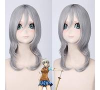 Uearlid Cosplay Wig Sakura ichiko Straight Medium Long Anime Cosplay Peluca Gris Pelo sintético