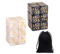 UEAVOID 24 Piezas Dados Contadores de Lealtad para Magic The Gathering MTG Accesorios con Bolsas de Almacenamiento para Juegos de Mesa Fiestas Reuniones Familiares (D6)