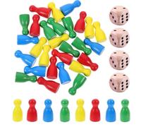 UEAVOID 40 piezas Personajes de Madera 24x12mm de Primera Calidad - peones para Ludo,fichas,parchis,fichas coche de choque,feria fichas (24x12mm) (coloridas)